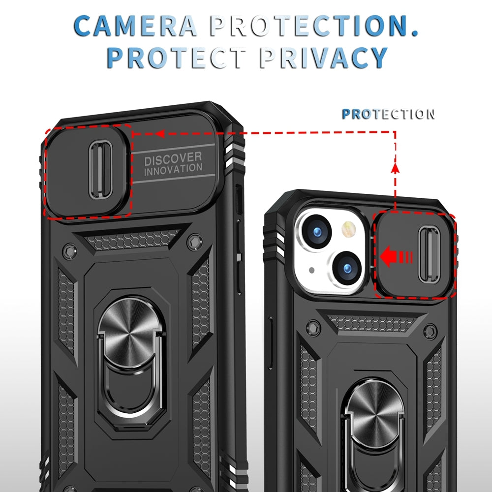 ELECTROPRIME For iPhone 15 Sliding Camshield Holder Phone Case(Black)
