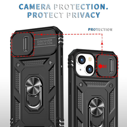 ELECTROPRIME For iPhone 15 Sliding Camshield Holder Phone Case(Black)