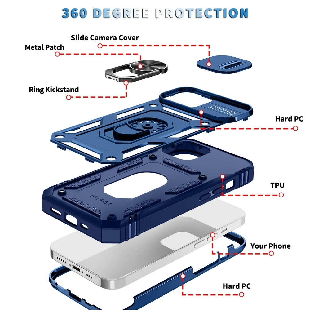ELECTROPRIME For iPhone 15 Sliding Camshield Holder Phone Case(Blue)