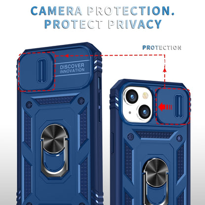 ELECTROPRIME For iPhone 15 Sliding Camshield Holder Phone Case(Blue)