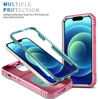 ELECTROPRIME For iPhone 15 Sliding Camshield Holder Phone Case(Green+Pink)