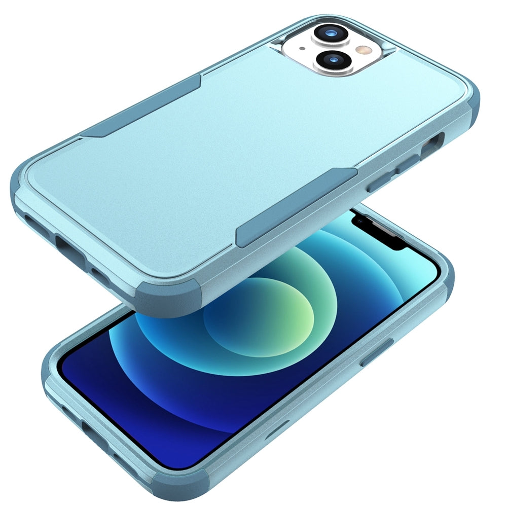 ELECTROPRIME For iPhone 15 Plus Commuter Shockproof TPU + PC Phone Case(Grey Green)