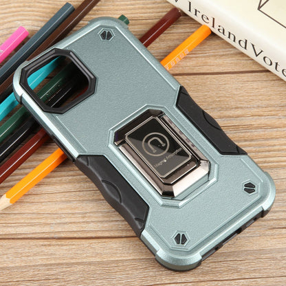 ELECTROPRIME For iPhone 15 Ring Holder Non-slip Shockproof Armor Phone Case(Green)