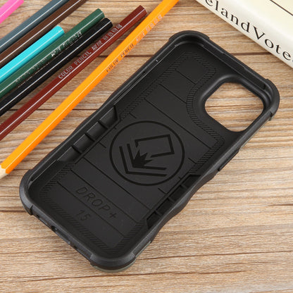 ELECTROPRIME For iPhone 15 Ring Holder Non-slip Shockproof Armor Phone Case(Green)