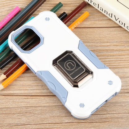 ELECTROPRIME For iPhone 15 Ring Holder Non-slip Shockproof Armor Phone Case(White)