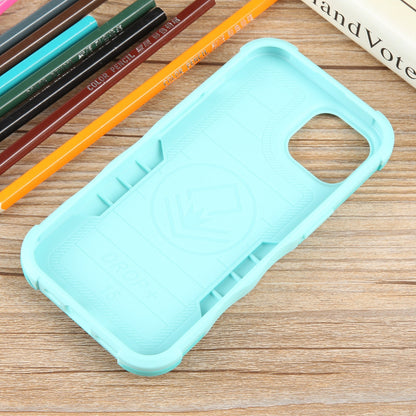 ELECTROPRIME For iPhone 15 Ring Holder Non-slip Shockproof Armor Phone Case(Mint Green)