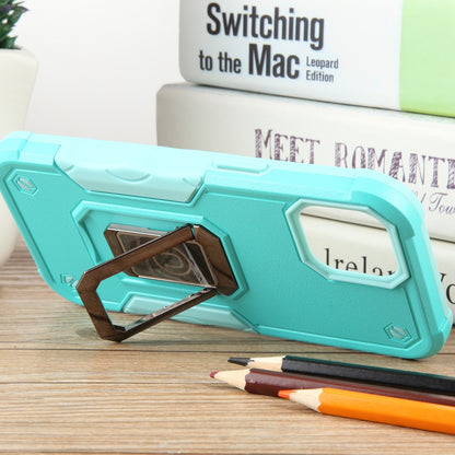 ELECTROPRIME For iPhone 15 Ring Holder Non-slip Shockproof Armor Phone Case(Mint Green)