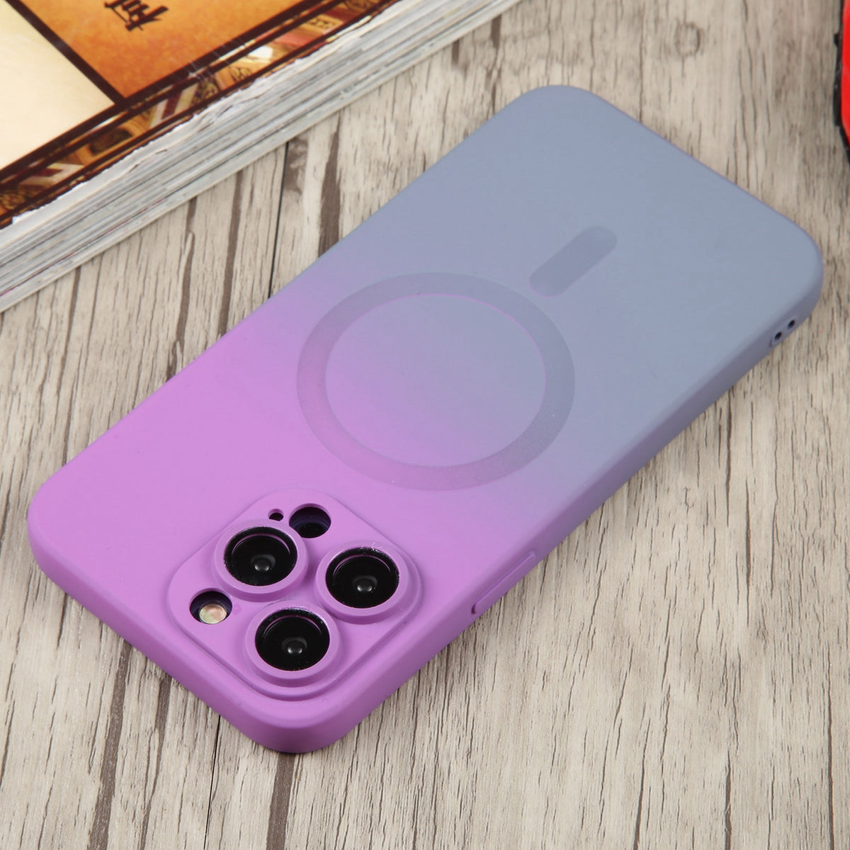 ELECTROPRIME For iPhone 15 Plus Liquid TPU Silicone Gradient MagSafe Phone Case(Purple)