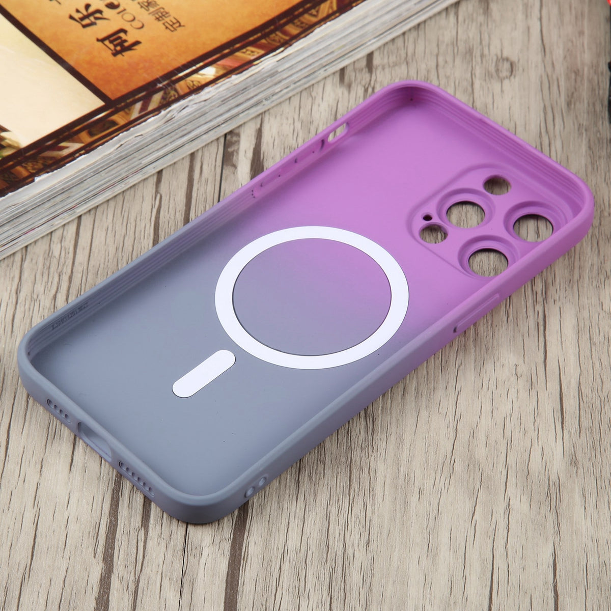 ELECTROPRIME For iPhone 15 Plus Liquid TPU Silicone Gradient MagSafe Phone Case(Purple)