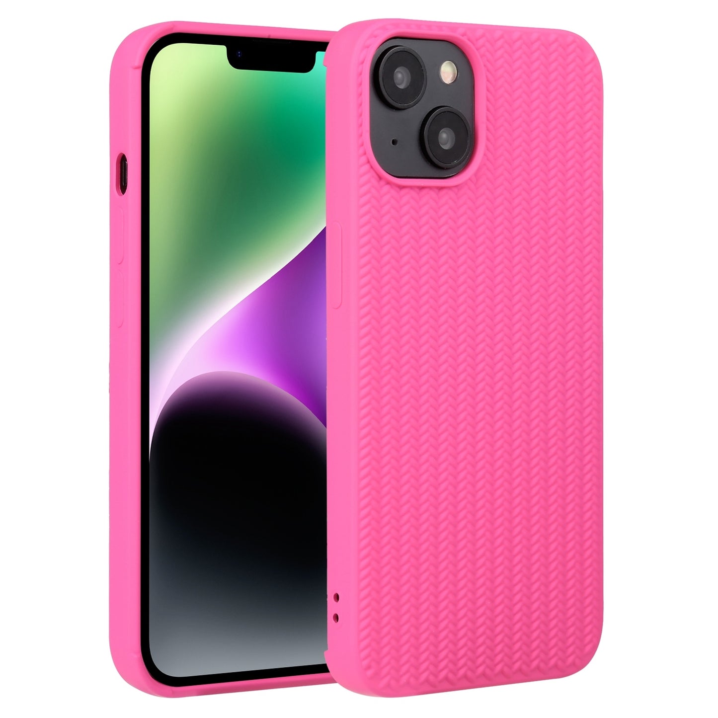 ELECTROPRIME For iPhone 15 Weave Texture Silicone Phone Case(Rose Red)