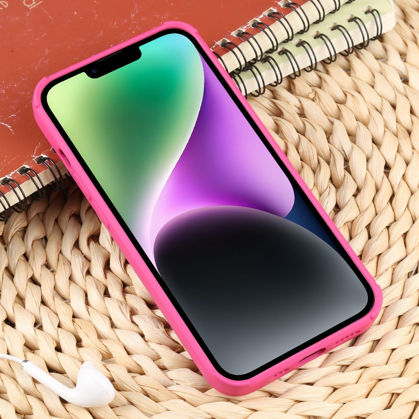 ELECTROPRIME For iPhone 15 Weave Texture Silicone Phone Case(Rose Red)
