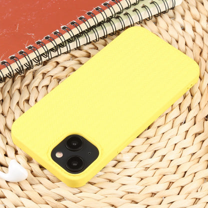 ELECTROPRIME For iPhone 15 Weave Texture Silicone Phone Case(Yellow)