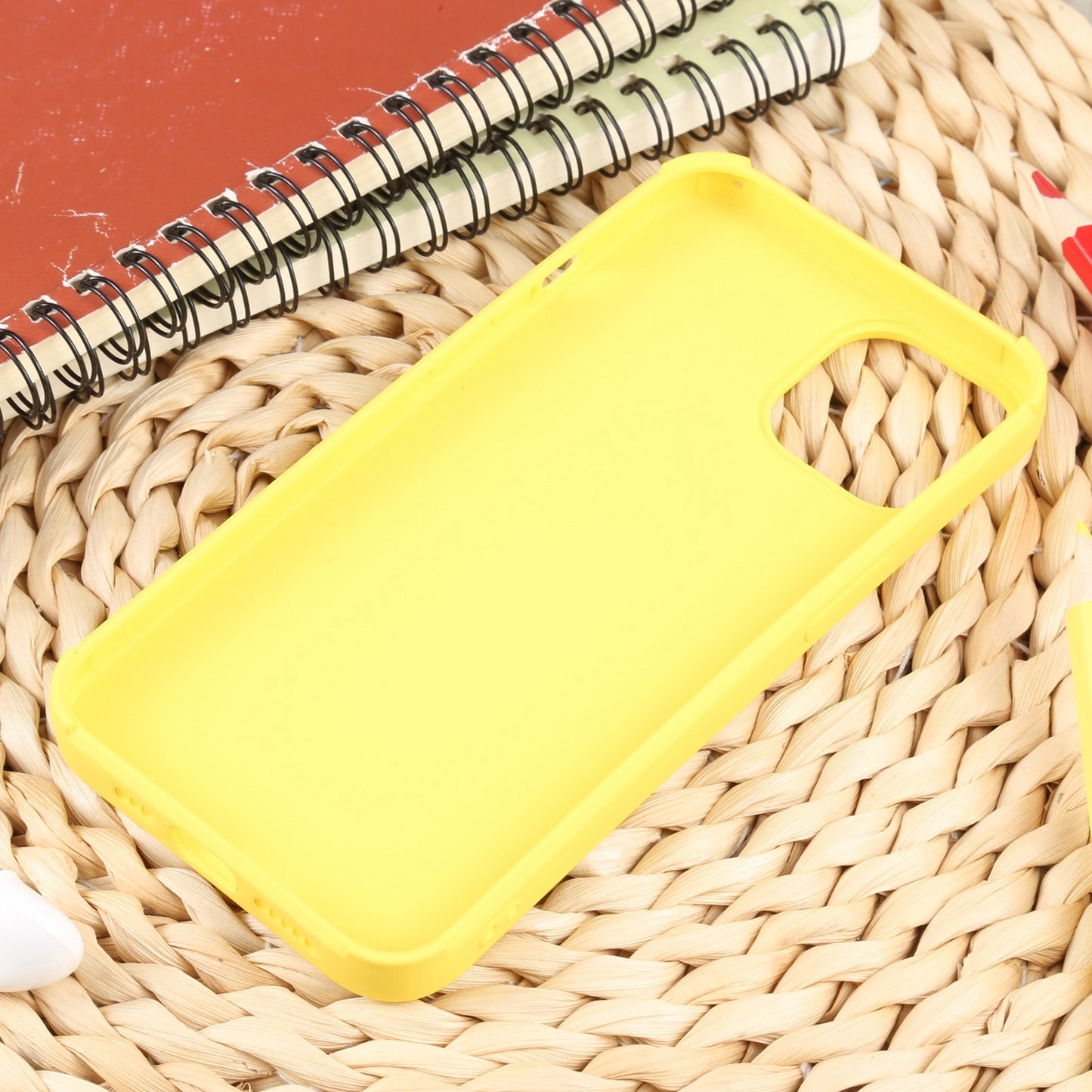 ELECTROPRIME For iPhone 15 Weave Texture Silicone Phone Case(Yellow)