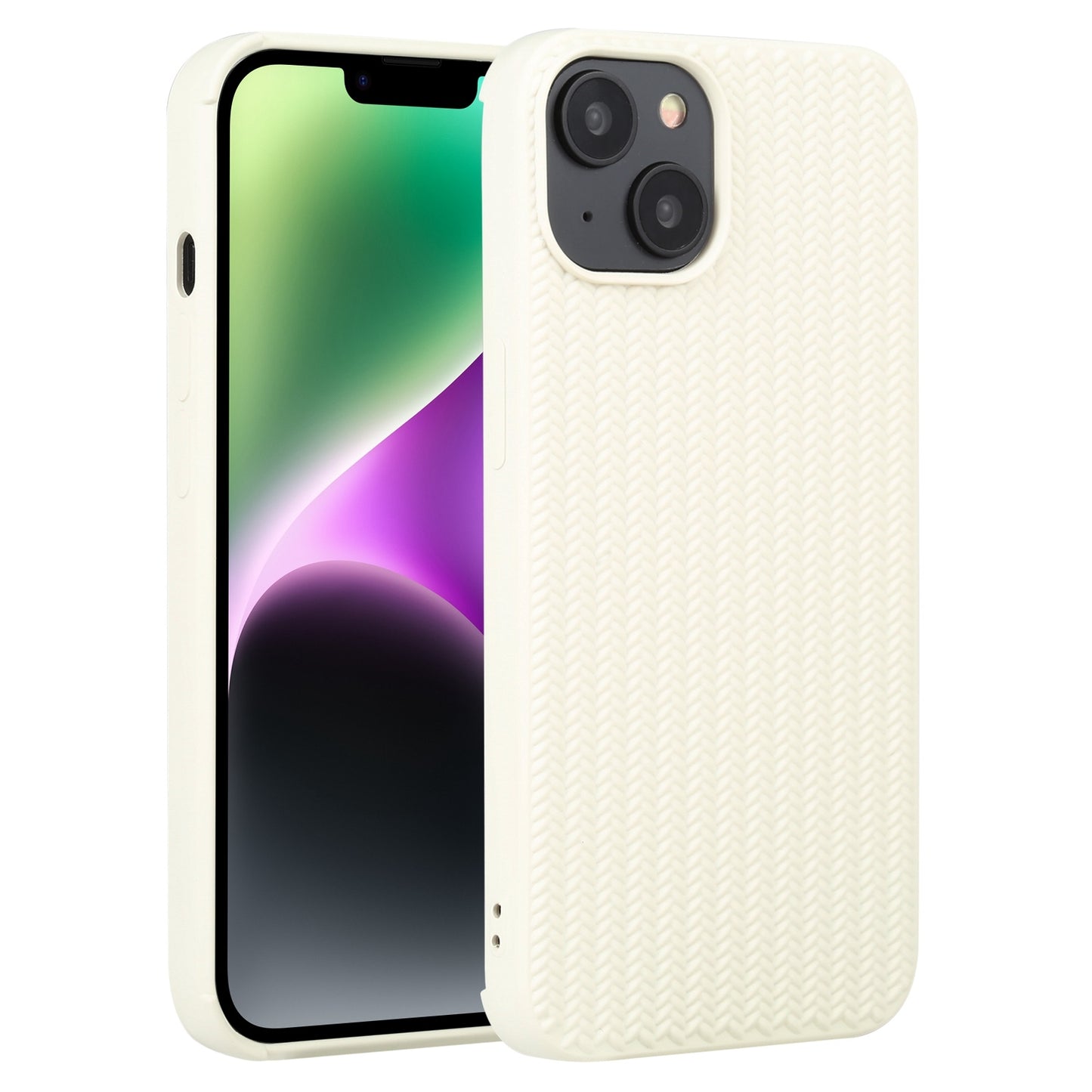 ELECTROPRIME For iPhone 15 Weave Texture Silicone Phone Case(White)