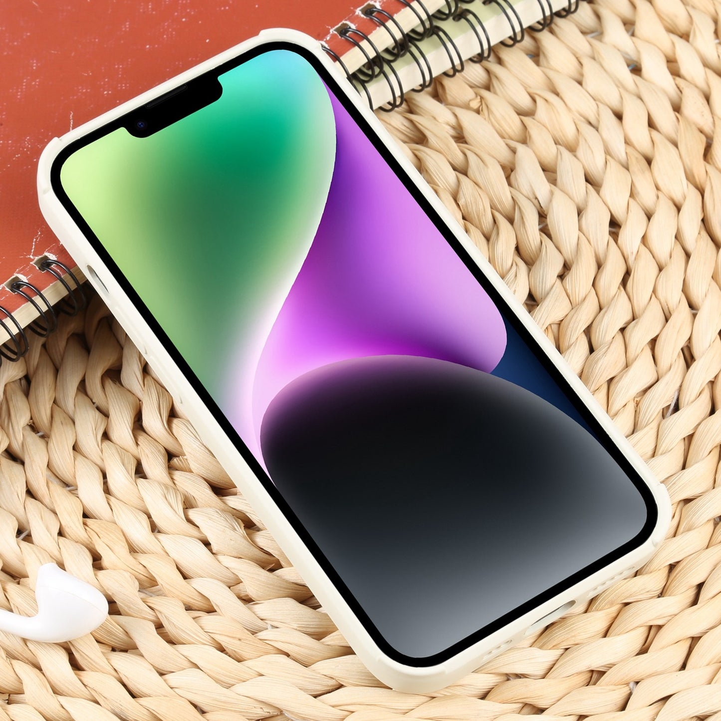 ELECTROPRIME For iPhone 15 Weave Texture Silicone Phone Case(White)