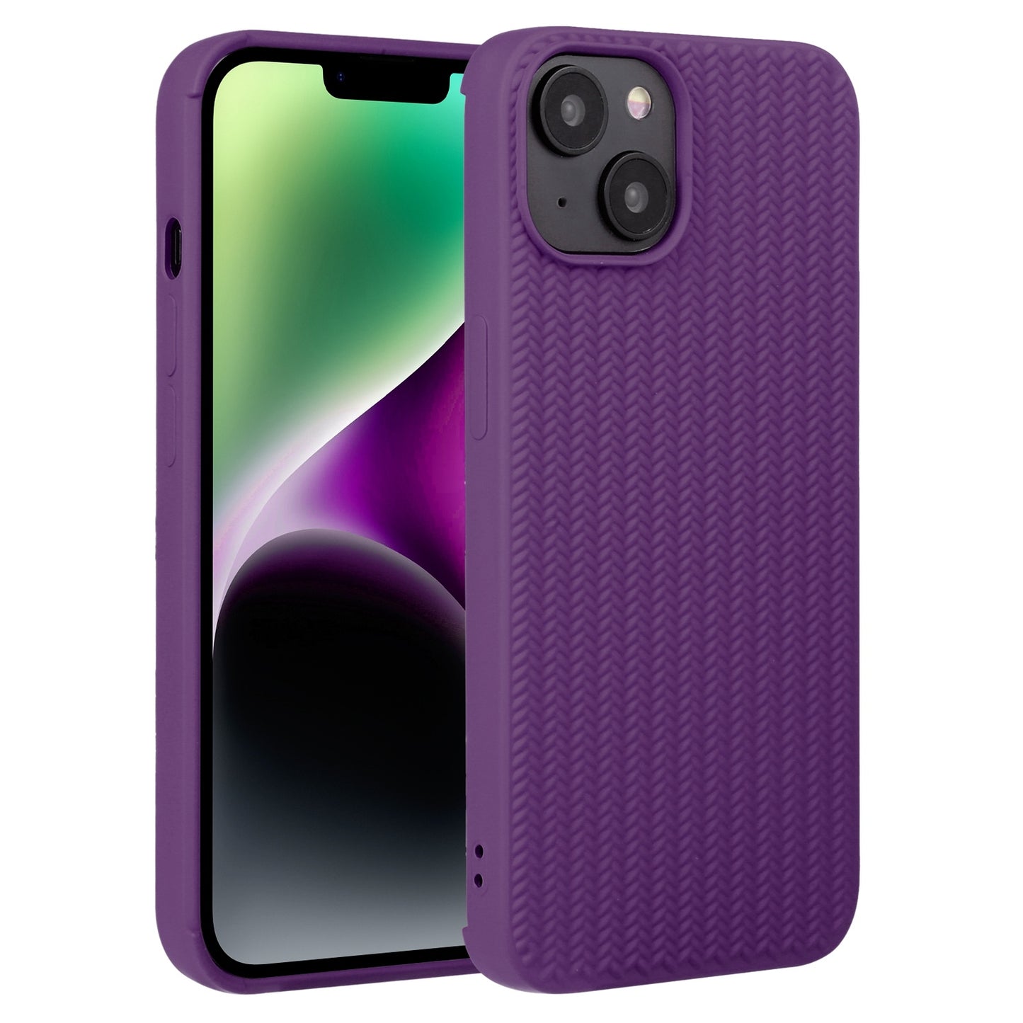 ELECTROPRIME For iPhone 15 Weave Texture Silicone Phone Case(Purple)