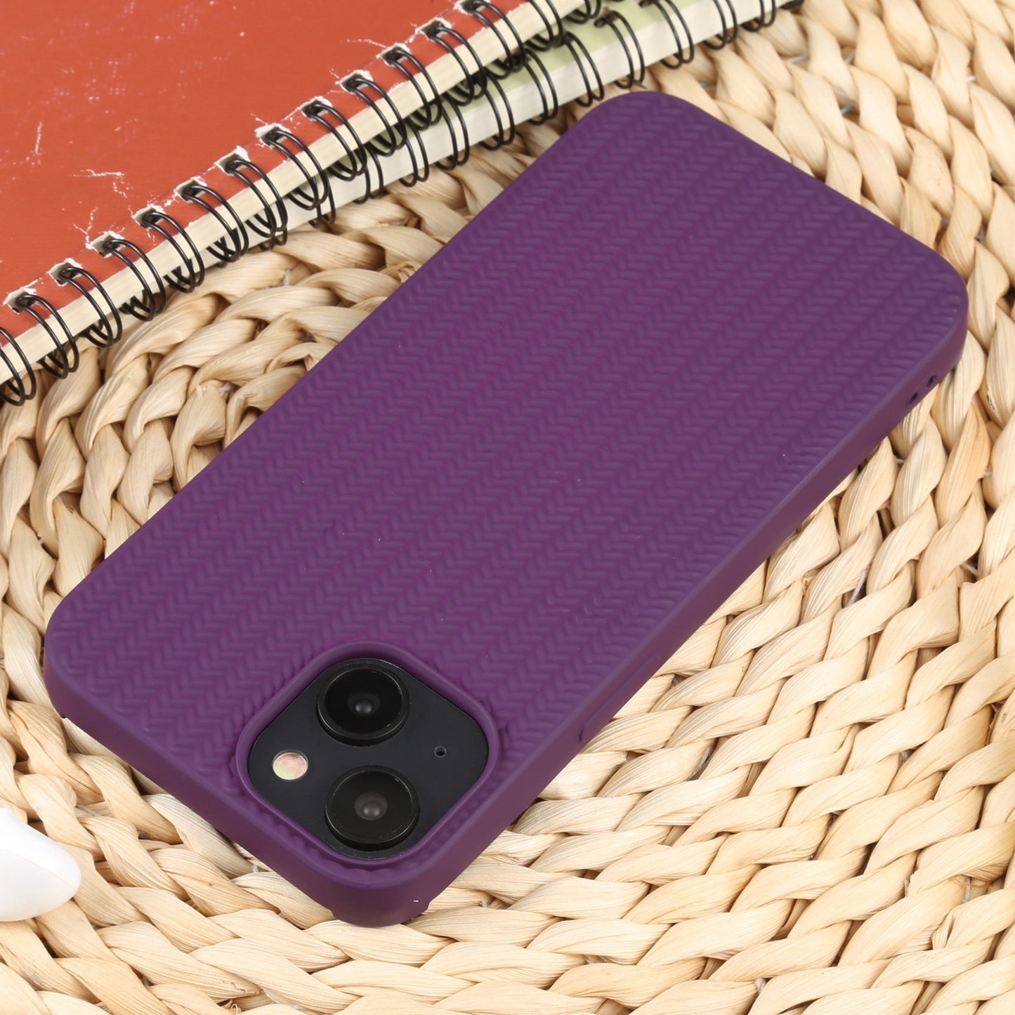 ELECTROPRIME For iPhone 15 Weave Texture Silicone Phone Case(Purple)