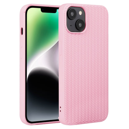 ELECTROPRIME For iPhone 15 Weave Texture Silicone Phone Case(Pink)