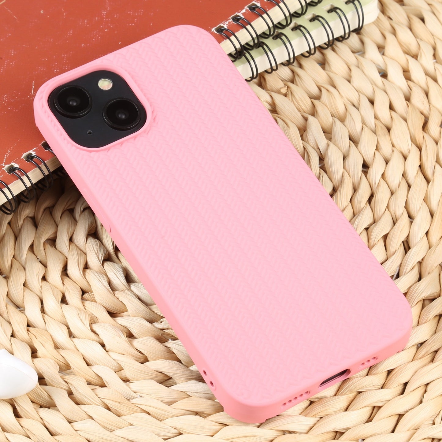 ELECTROPRIME For iPhone 15 Weave Texture Silicone Phone Case(Pink)
