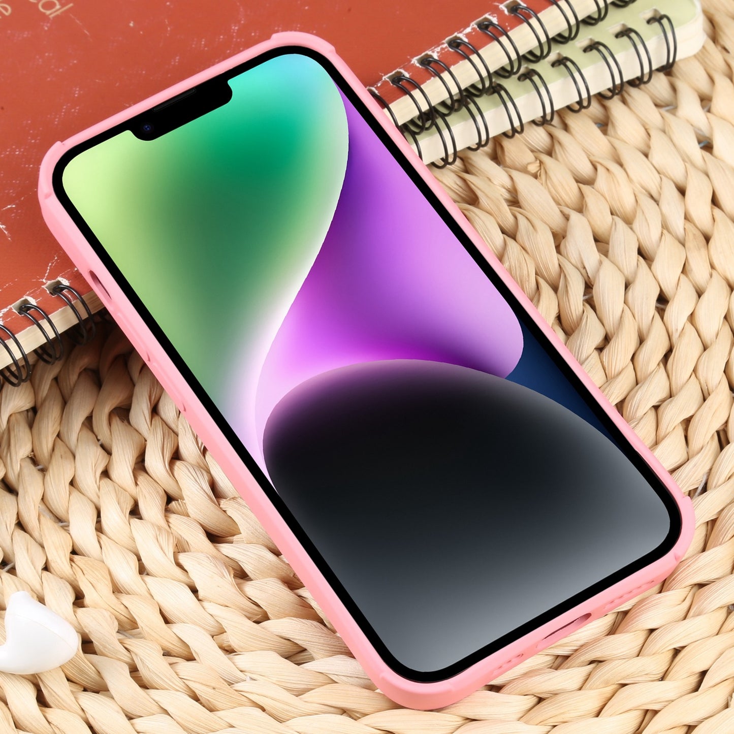 ELECTROPRIME For iPhone 15 Weave Texture Silicone Phone Case(Pink)