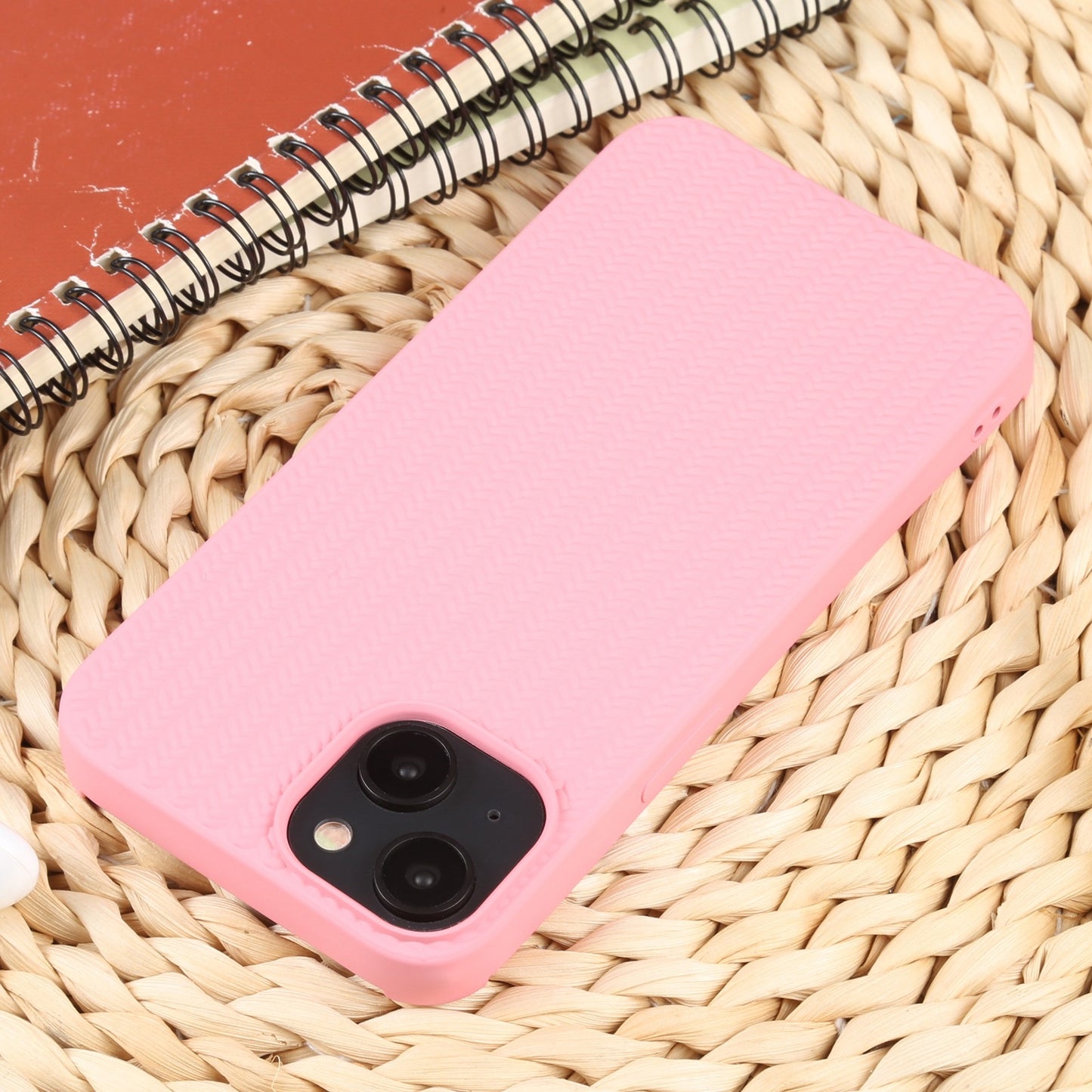 ELECTROPRIME For iPhone 15 Weave Texture Silicone Phone Case(Pink)