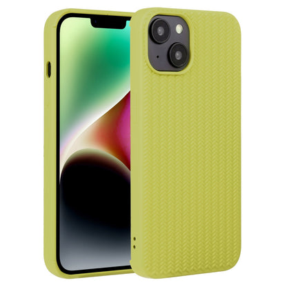 ELECTROPRIME For iPhone 15 Weave Texture Silicone Phone Case(Green)