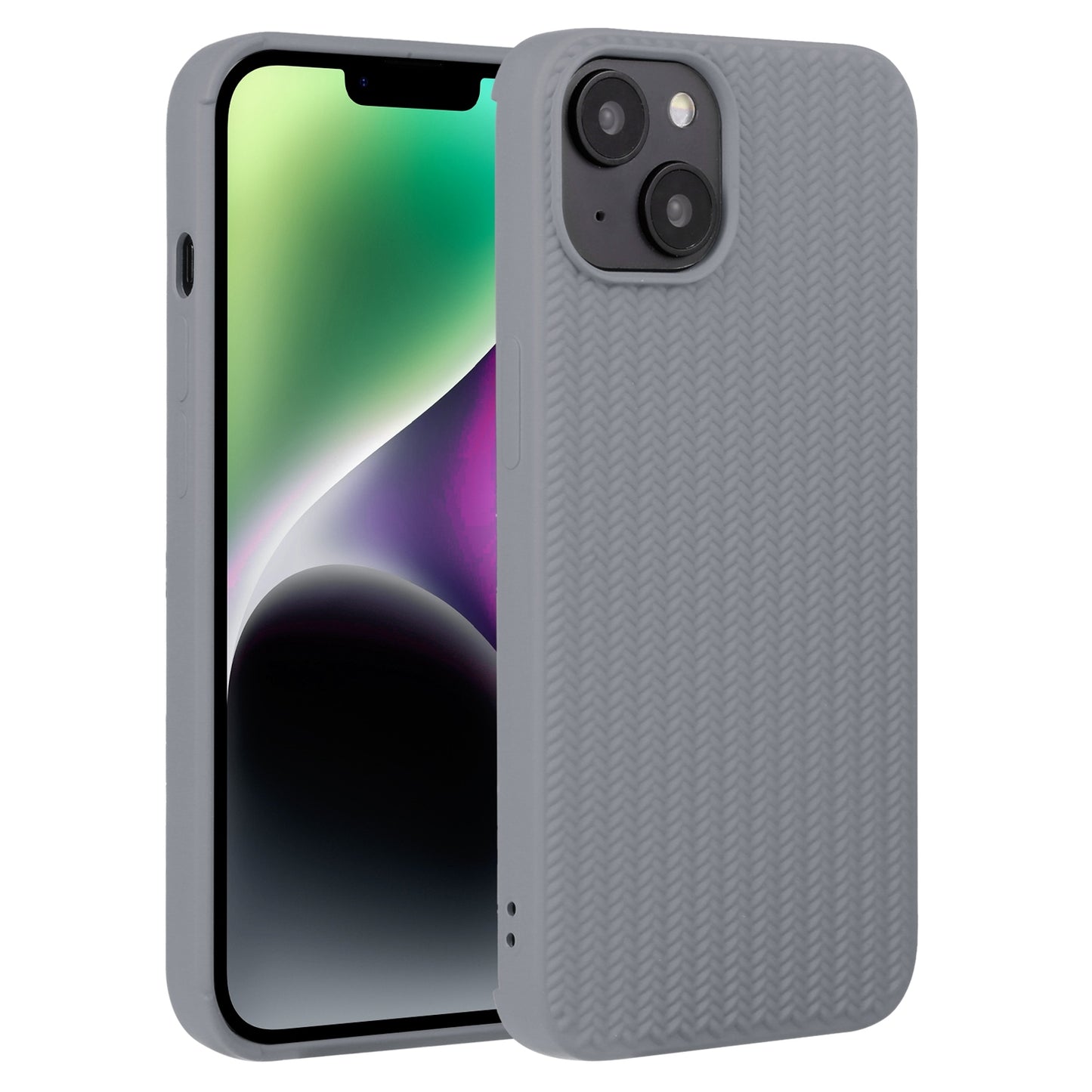 ELECTROPRIME For iPhone 15 Weave Texture Silicone Phone Case(Grey)