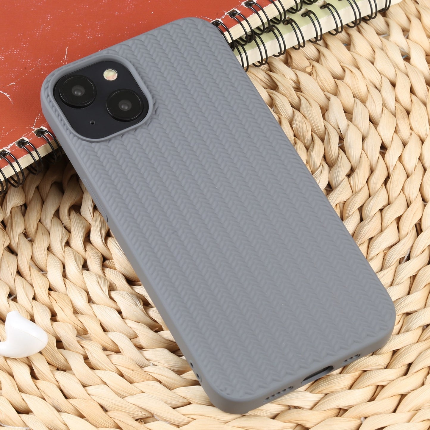 ELECTROPRIME For iPhone 15 Weave Texture Silicone Phone Case(Grey)