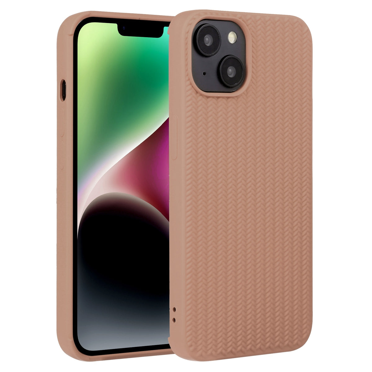 ELECTROPRIME For iPhone 15 Plus Weave Texture Silicone Phone Case(Brown)
