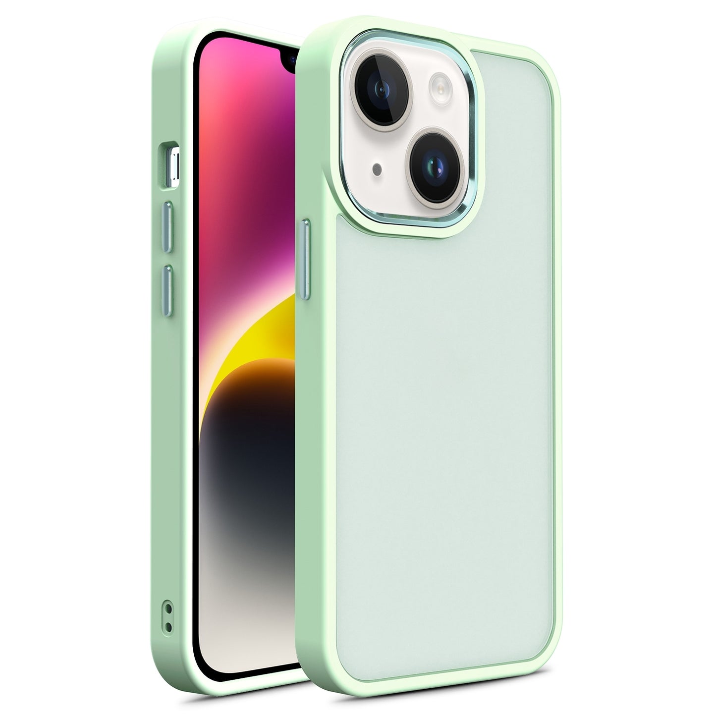ELECTROPRIME For iPhone 15 Shield Skin Feel PC + TPU Phone Case(Matcha Green)