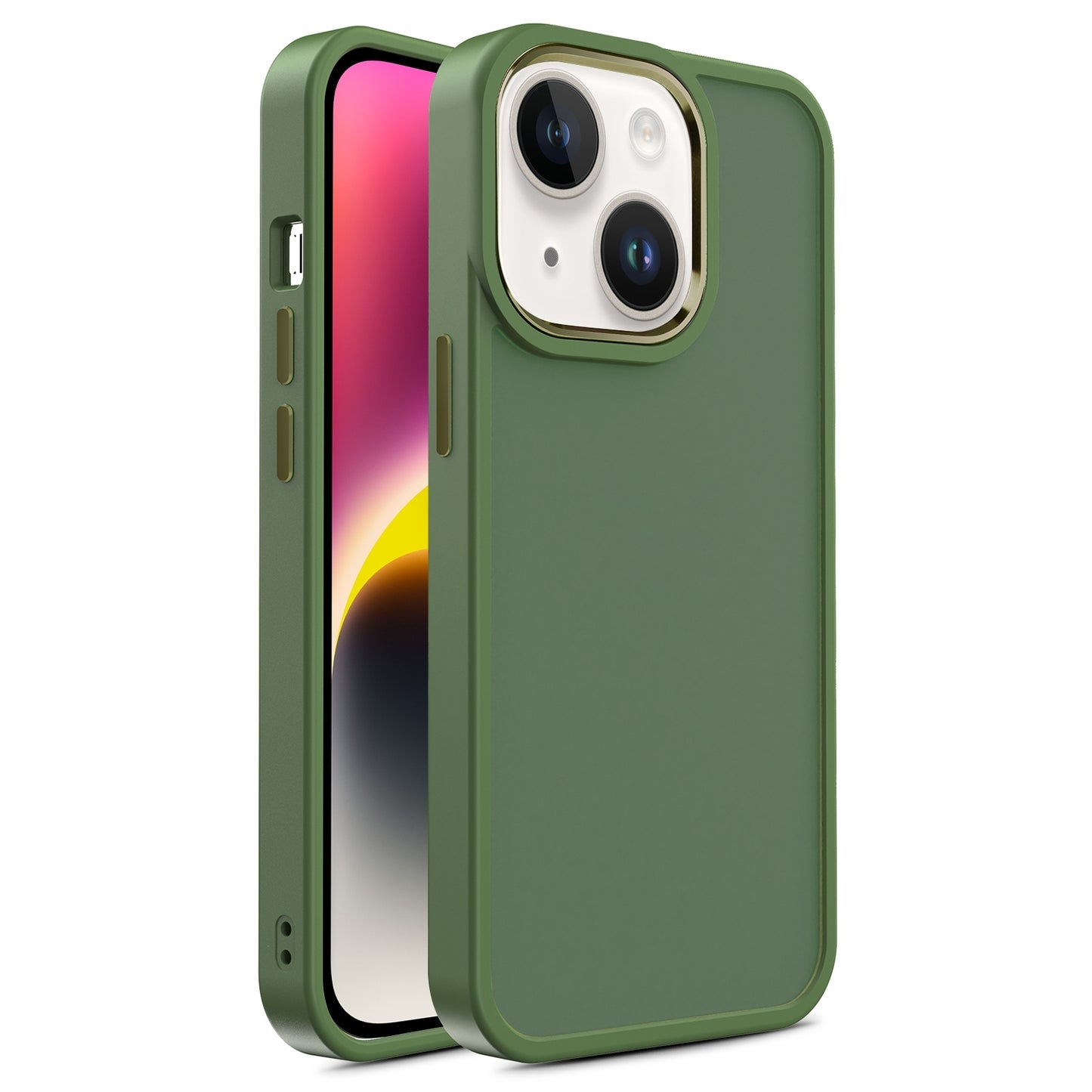 ELECTROPRIME For iPhone 15 Shield Skin Feel PC + TPU Phone Case(Dark Green)