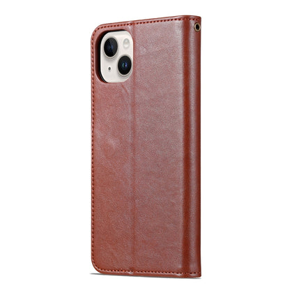 ELECTROPRIME For iPhone 15 AZNS Sheepskin Texture Flip Leather Phone Case(Brown)