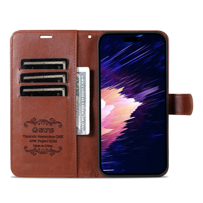 ELECTROPRIME For iPhone 15 AZNS Sheepskin Texture Flip Leather Phone Case(Brown)