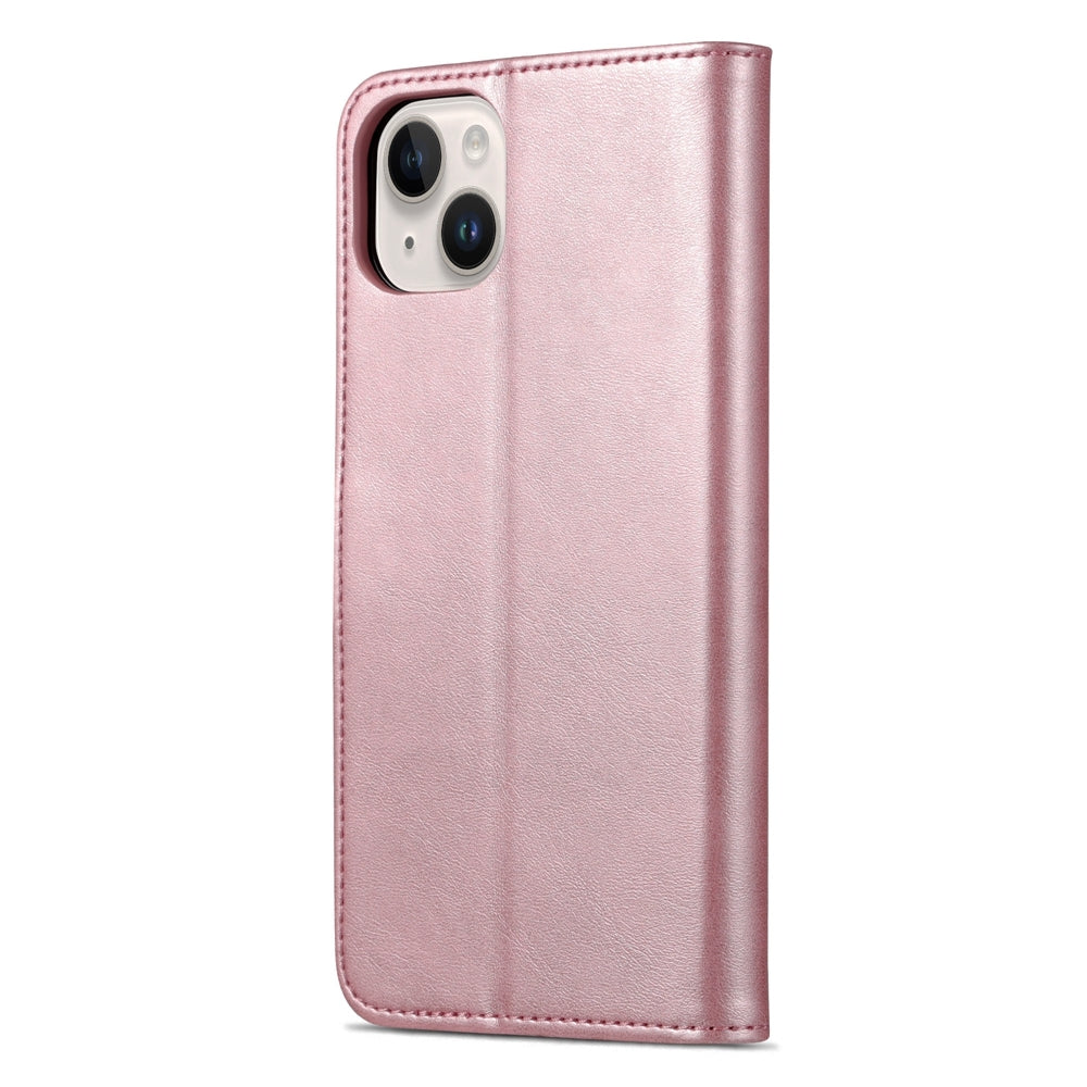 ELECTROPRIME For iPhone 15 AZNS Skin Feel Calf Texture Flip Leather Phone Case(Rose Gold)