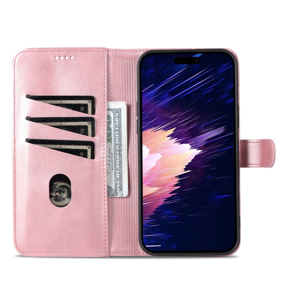 ELECTROPRIME For iPhone 15 AZNS Skin Feel Calf Texture Flip Leather Phone Case(Rose Gold)
