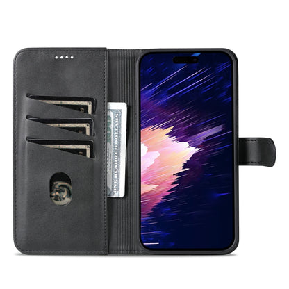 ELECTROPRIME For iPhone 15 AZNS Skin Feel Calf Texture Flip Leather Phone Case(Black)