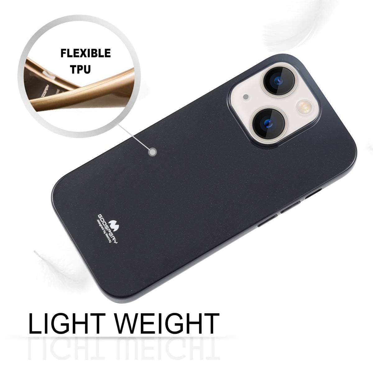 ELECTROPRIME For iPhone 15 GOOSPERY PEARL JELLY Shockproof TPU Phone Case(Black)