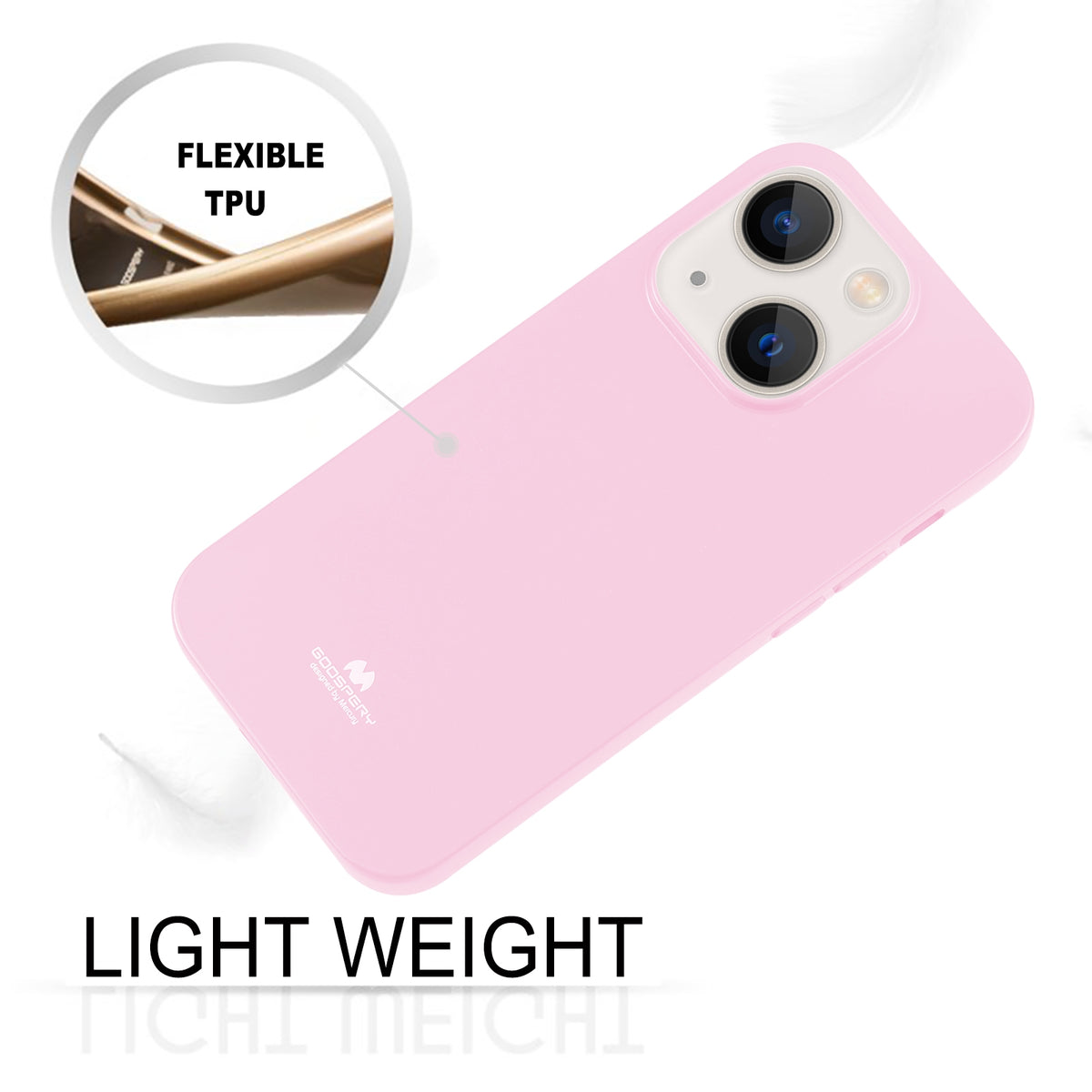ELECTROPRIME For iPhone 15 GOOSPERY PEARL JELLY Shockproof TPU Phone Case(Pink)