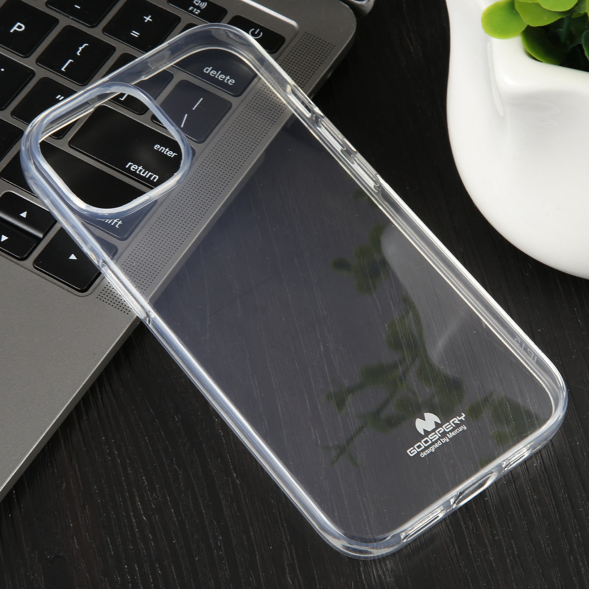 ELECTROPRIME For iPhone 15 Plus GOOSPERY CLEAR JELLY Transparent TPU Soft Phone Case
