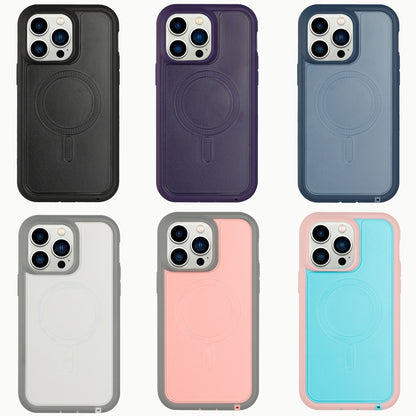 ELECTROPRIME For iPhone 15 Plus Defender Series XT MagSafe Magnetic PC + TPU Shockproof Phone Case(White+Grey)