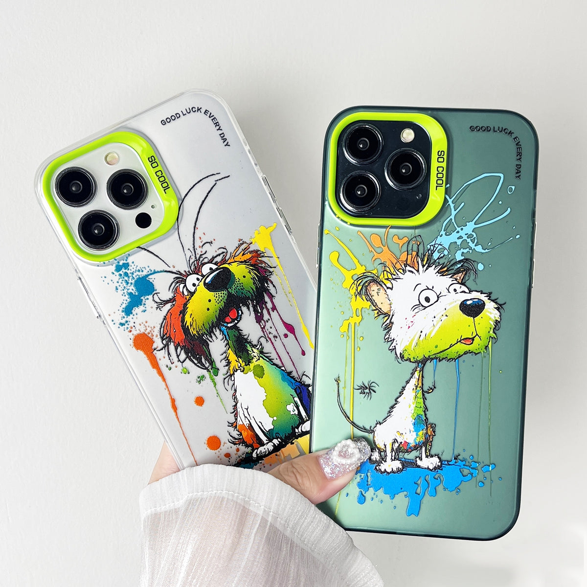 ELECTROPRIME For iPhone 15 Plus Double Layer Color Silver Series Animal Oil Painting Phone Case(Cuddle Cat)