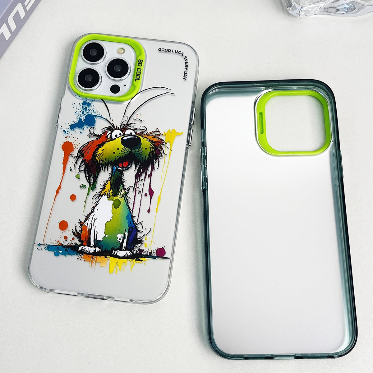 ELECTROPRIME For iPhone 15 Plus Double Layer Color Silver Series Animal Oil Painting Phone Case(Cuddle Cat)