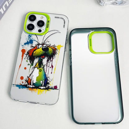 ELECTROPRIME For iPhone 15 Plus Double Layer Color Silver Series Animal Oil Painting Phone Case(Cuddle Cat)