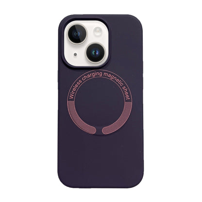 ELECTROPRIME For iPhone 15 Plus Magsafe Magnetic Silicone Phone Case(Dark Purple)