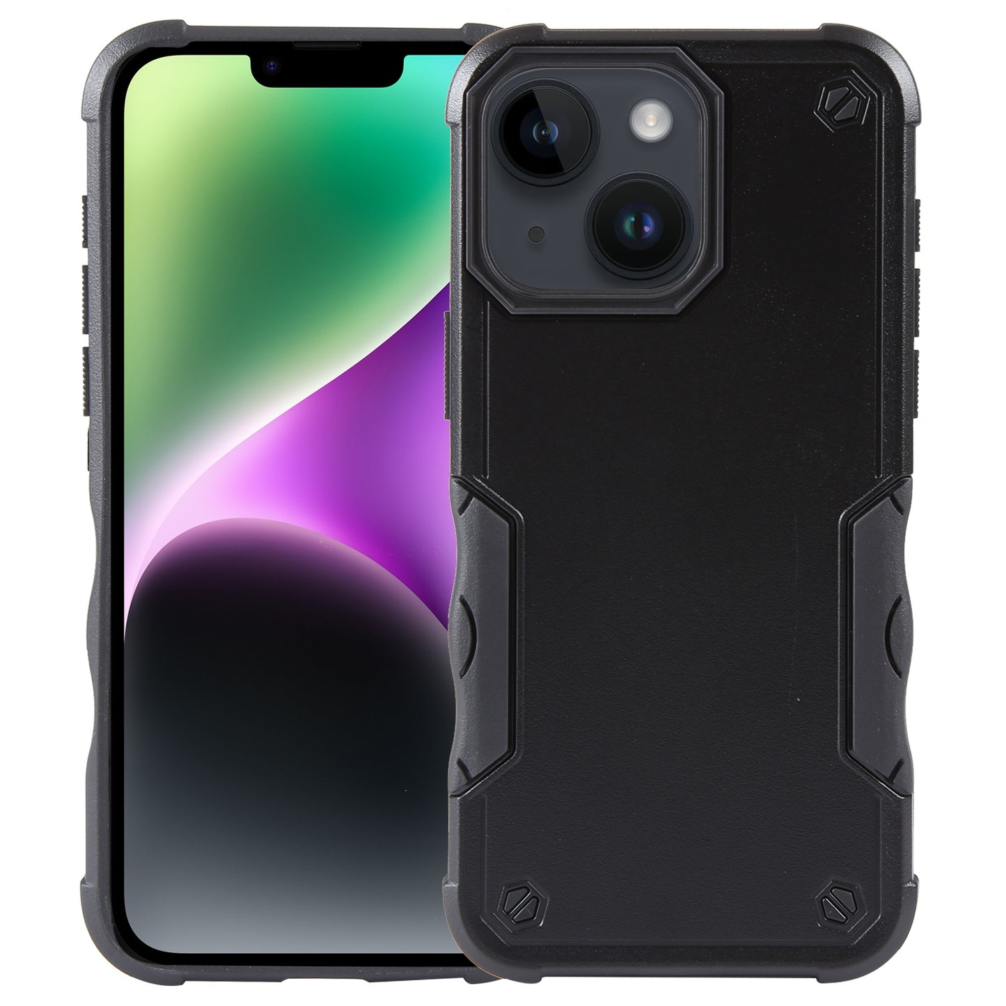 ELECTROPRIME For iPhone 15 Non-slip Shockproof Armor Phone Case(Black)
