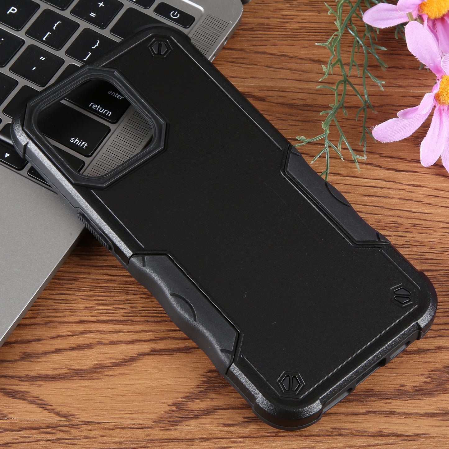 ELECTROPRIME For iPhone 15 Non-slip Shockproof Armor Phone Case(Black)