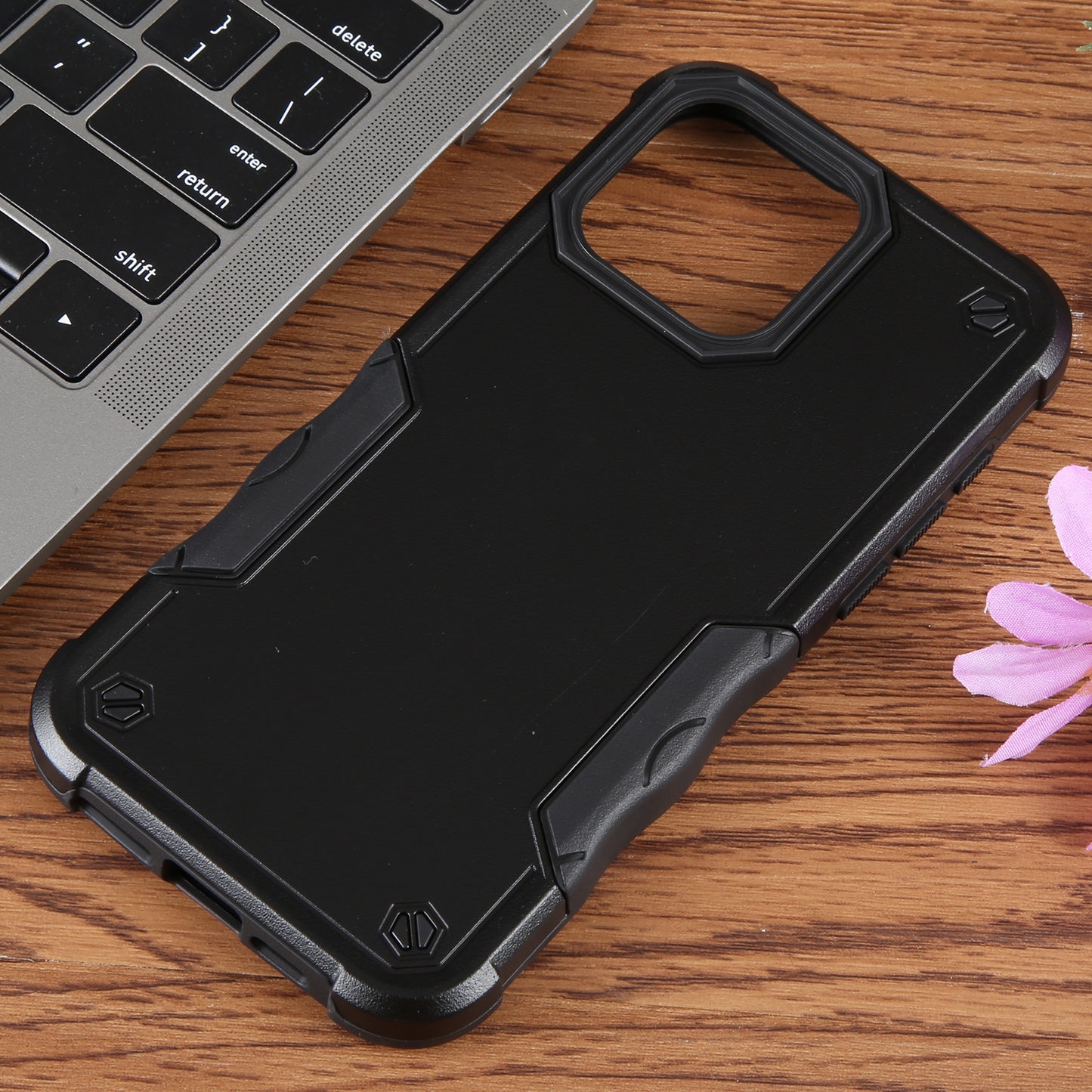 ELECTROPRIME For iPhone 15 Non-slip Shockproof Armor Phone Case(Black)