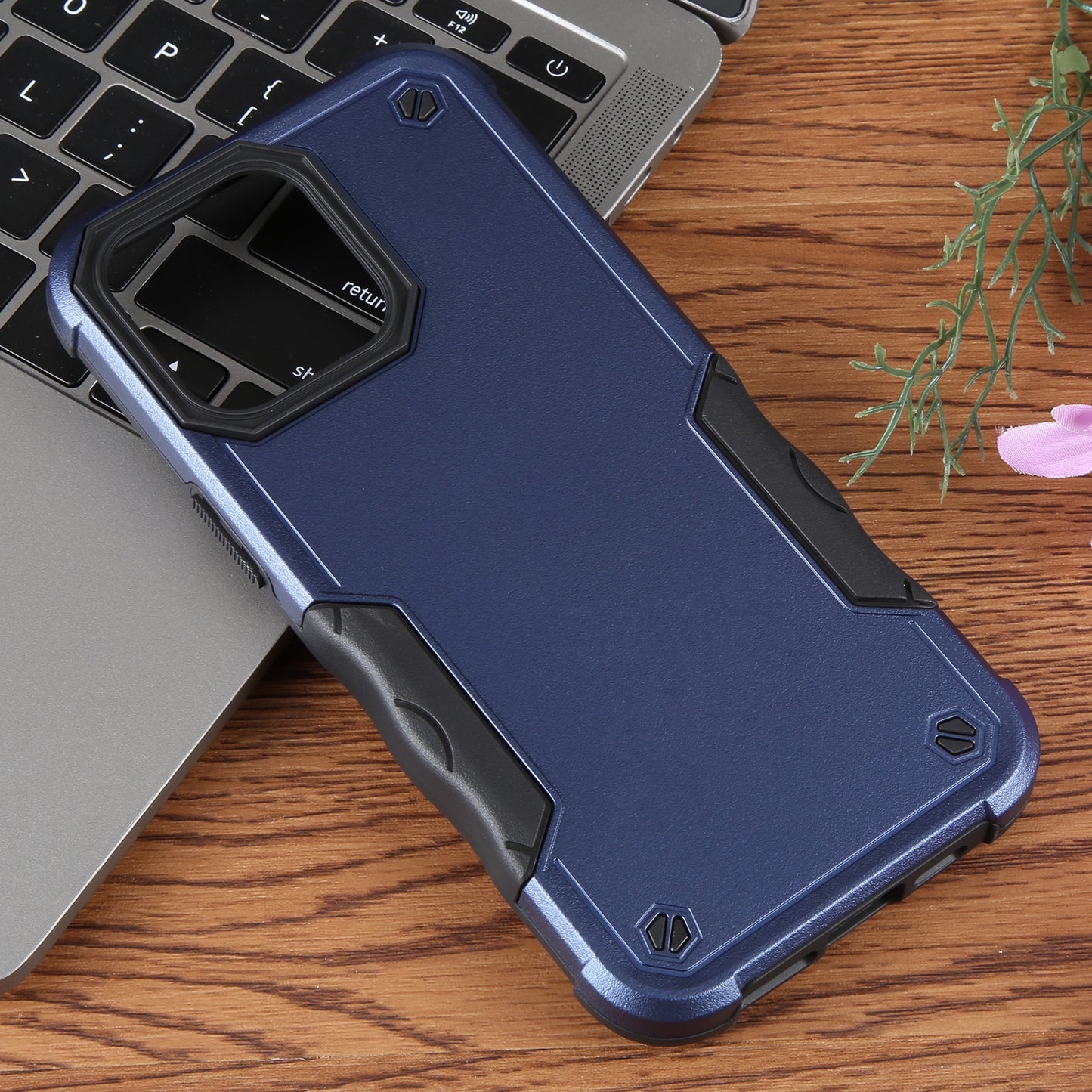 ELECTROPRIME For iPhone 15 Non-slip Shockproof Armor Phone Case(Blue)