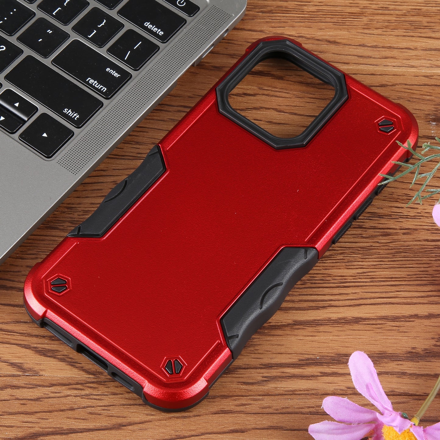 ELECTROPRIME For iPhone 15 Non-slip Shockproof Armor Phone Case(Red)