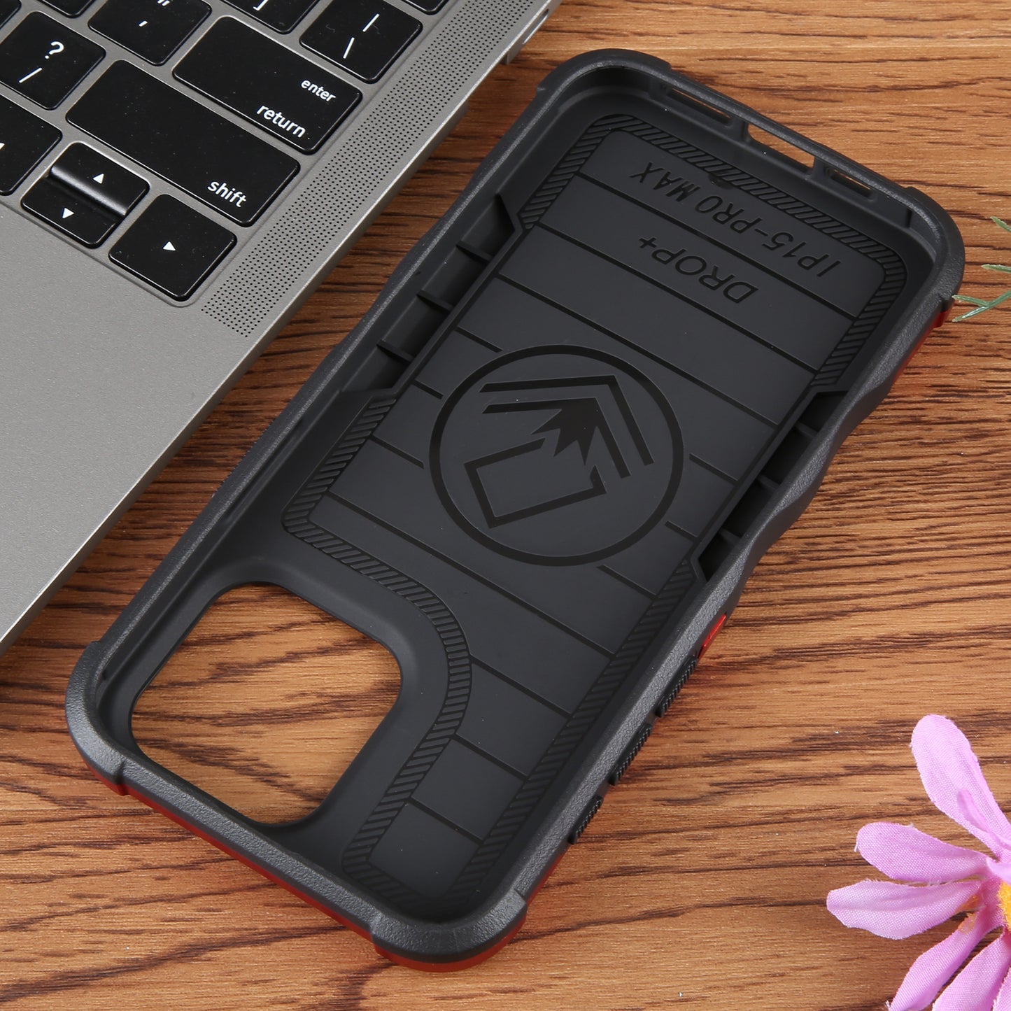 ELECTROPRIME For iPhone 15 Non-slip Shockproof Armor Phone Case(Red)